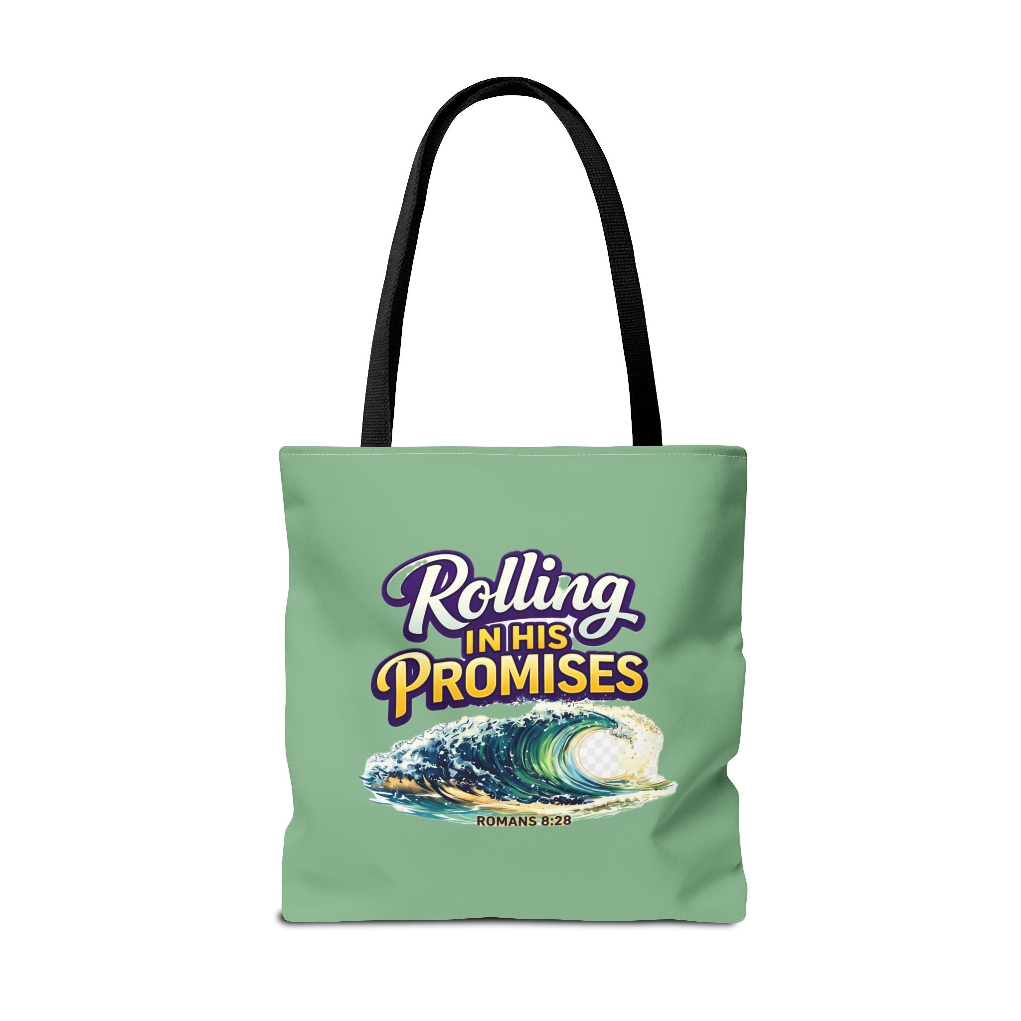Holy Rollers Christian apparel: Christian Tote Bag — "Rolling in His Promises" / Holy Rollers Design
