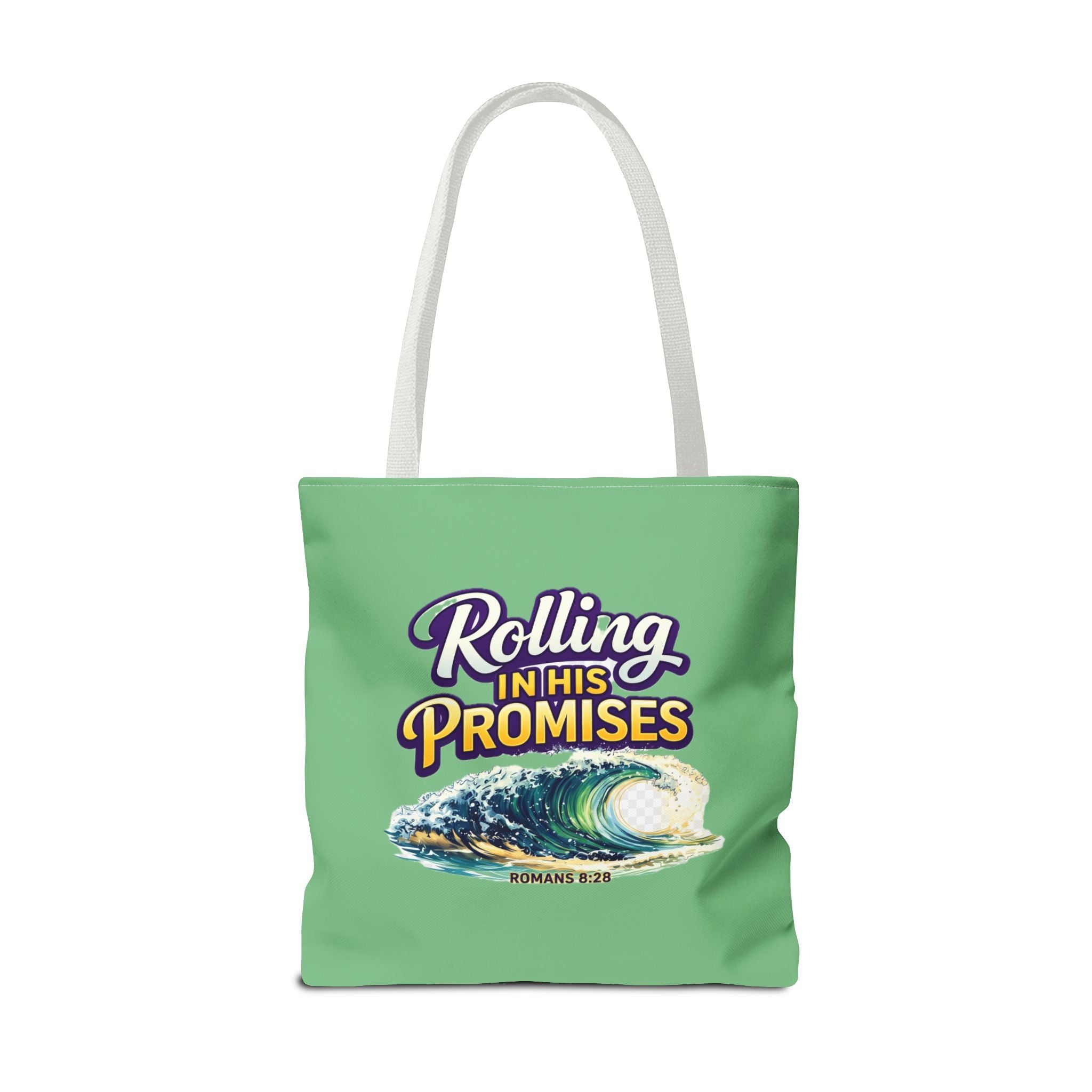 Holy Rollers Christian apparel: Christian Tote Bag — "Rolling in His Promises" / Holy Rollers Design