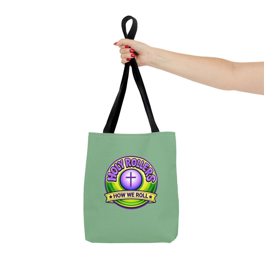 Holy Rollers Christian apparel thumbnail: Christian Tote Bag — "Rolling in His Promises" / Holy Rollers Design