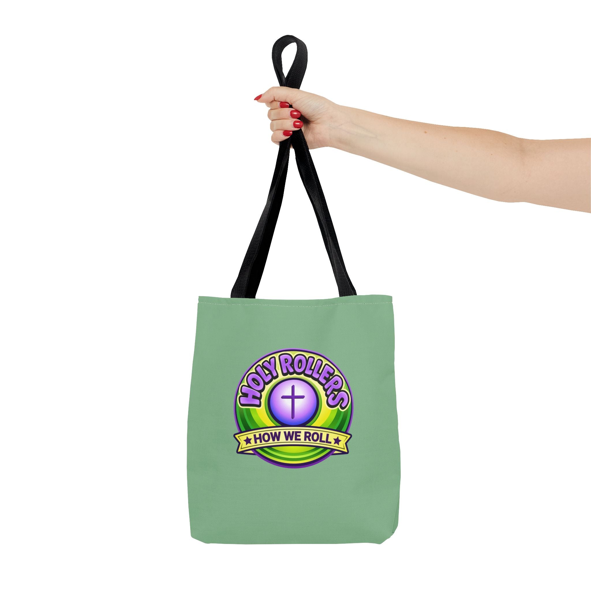 Holy Rollers Christian apparel: Christian Tote Bag — "Rolling in His Promises" / Holy Rollers Design