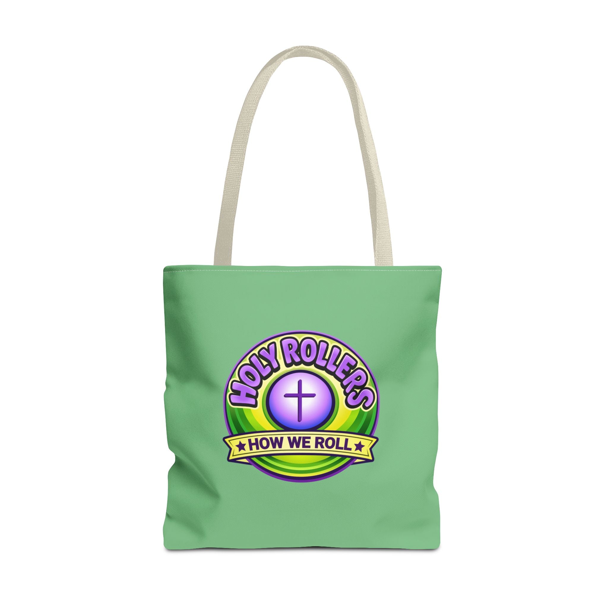 Holy Rollers Christian apparel: Christian Tote Bag — "Rolling in His Promises" / Holy Rollers Design
