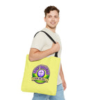 Christian Tote Bag — "Saved By Grace" / "Holy Rollers" Inspirational All-Over Print