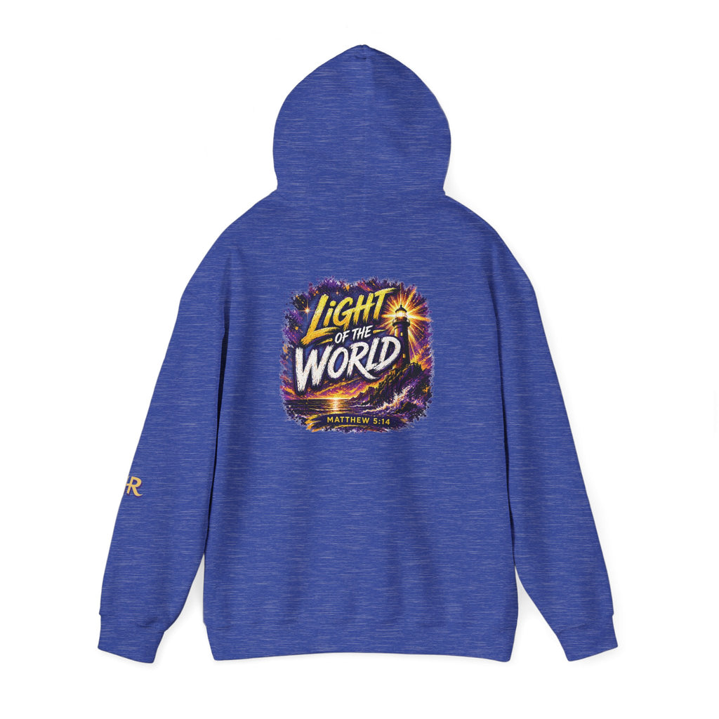 Holy Rollers Christian apparel thumbnail: Holy Rollers "Light of the World" Hoodie — Christian Faith Graphic Pullover