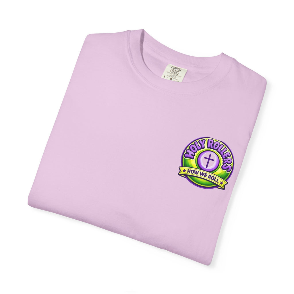 Holy Rollers Christian apparel thumbnail: Holy Rollers How We Roll faith tee | Colorful Uplifting Gospel HR T-shirt