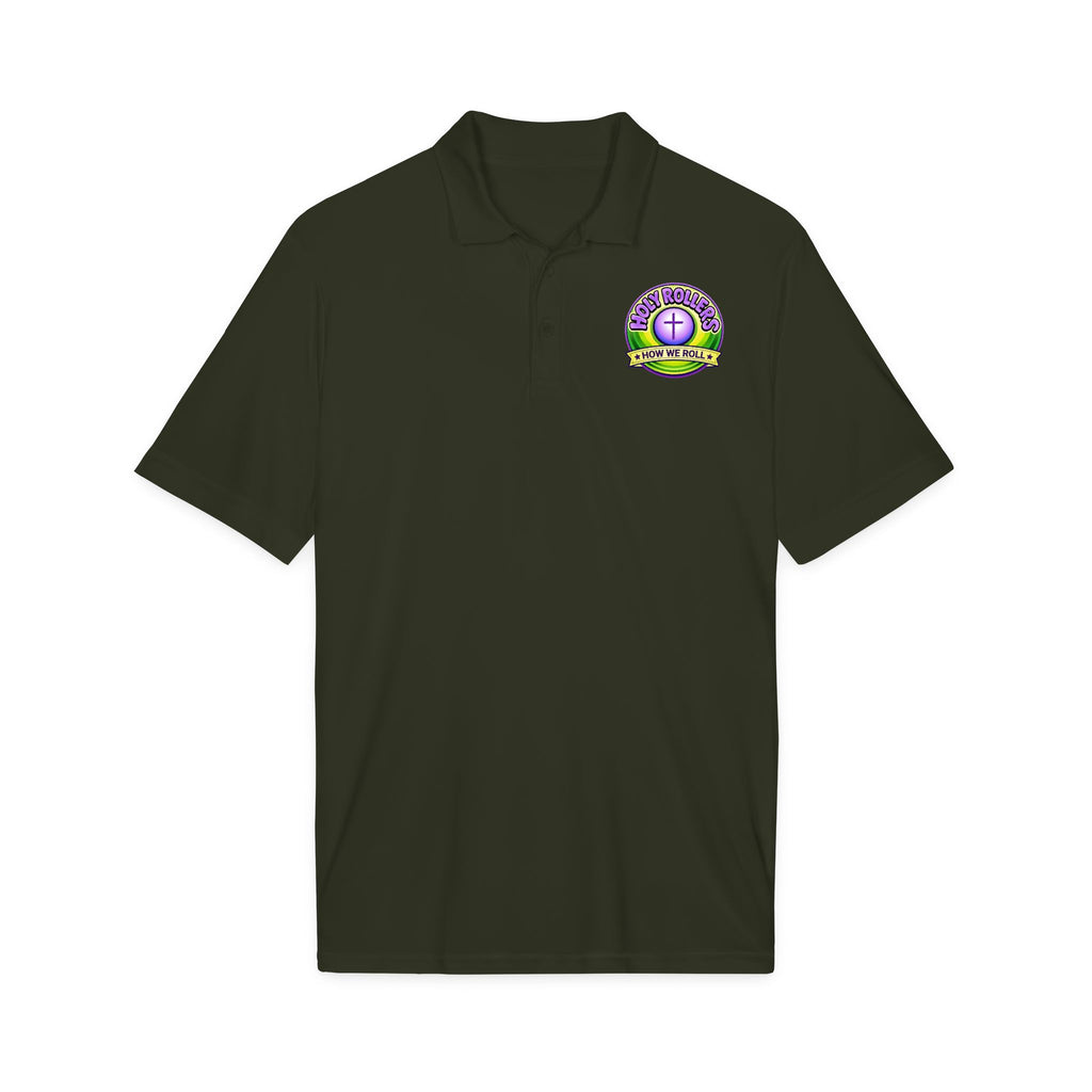 Holy Rollers Christian apparel thumbnail: Holy Roller Cross logo Polo | Embroidered Church Club Shirt