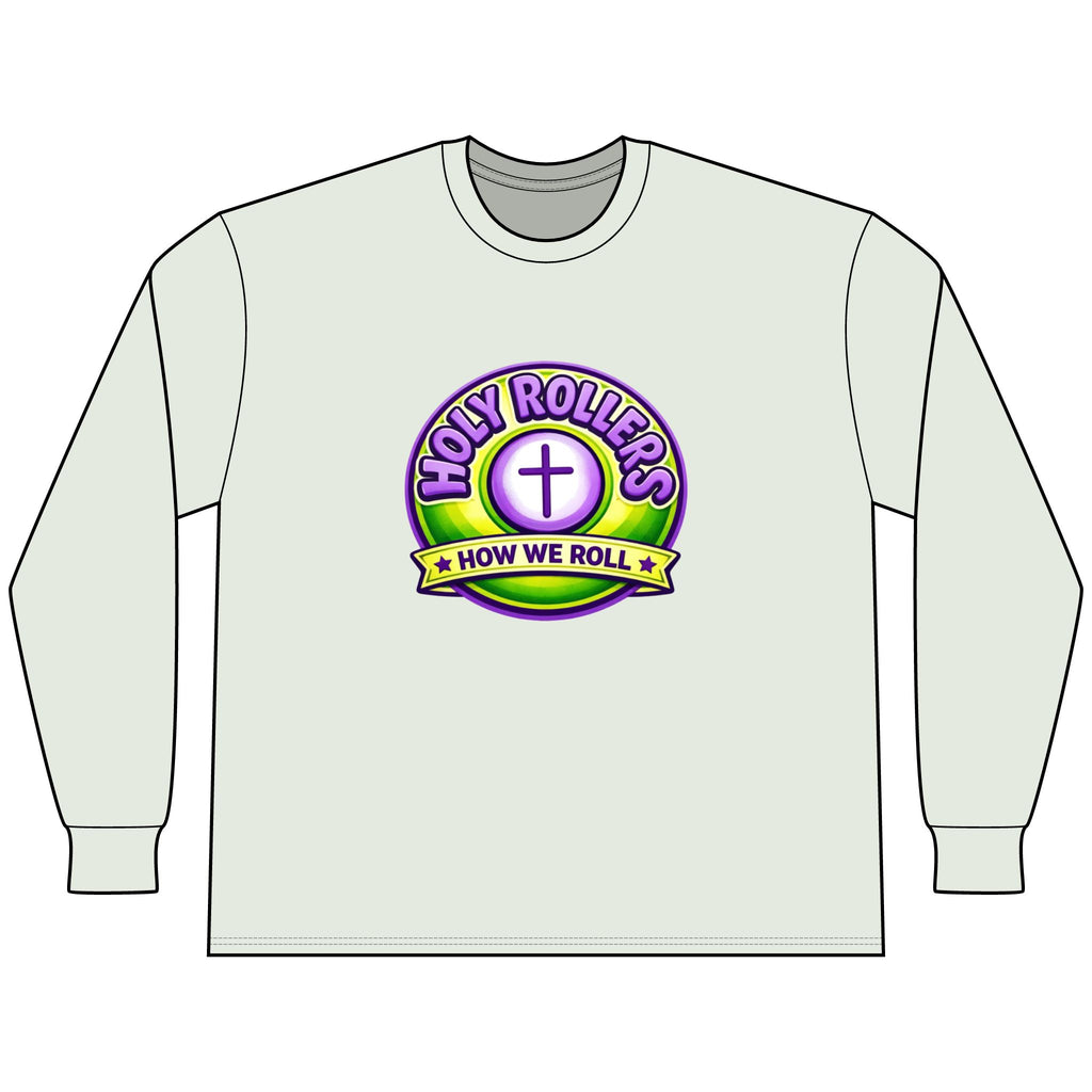 Holy Rollers Christian apparel thumbnail: Faith Over Fear Long Sleeve Tee — "How We Roll" Holy Rollers Christian Shirt