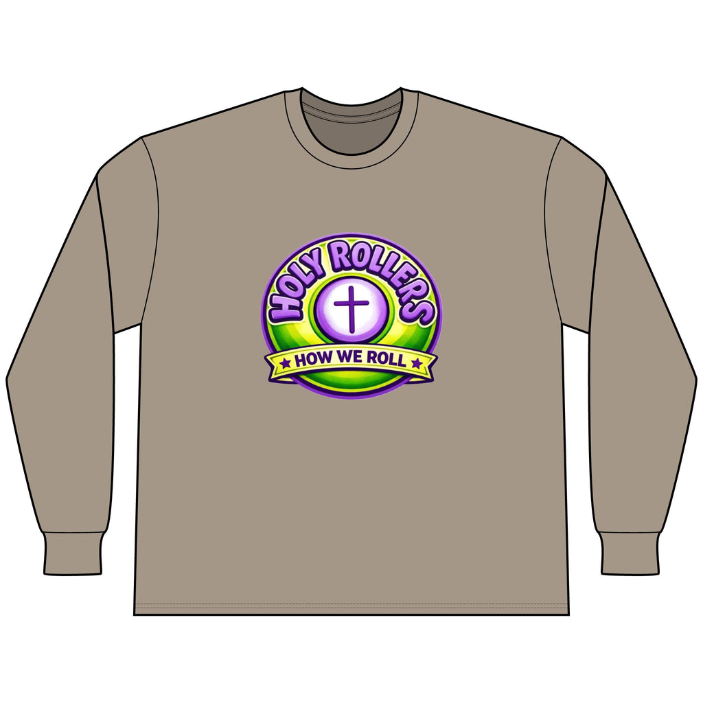 Holy Rollers Christian apparel thumbnail: Faith Over Fear Long Sleeve Tee — "How We Roll" Holy Rollers Christian Shirt