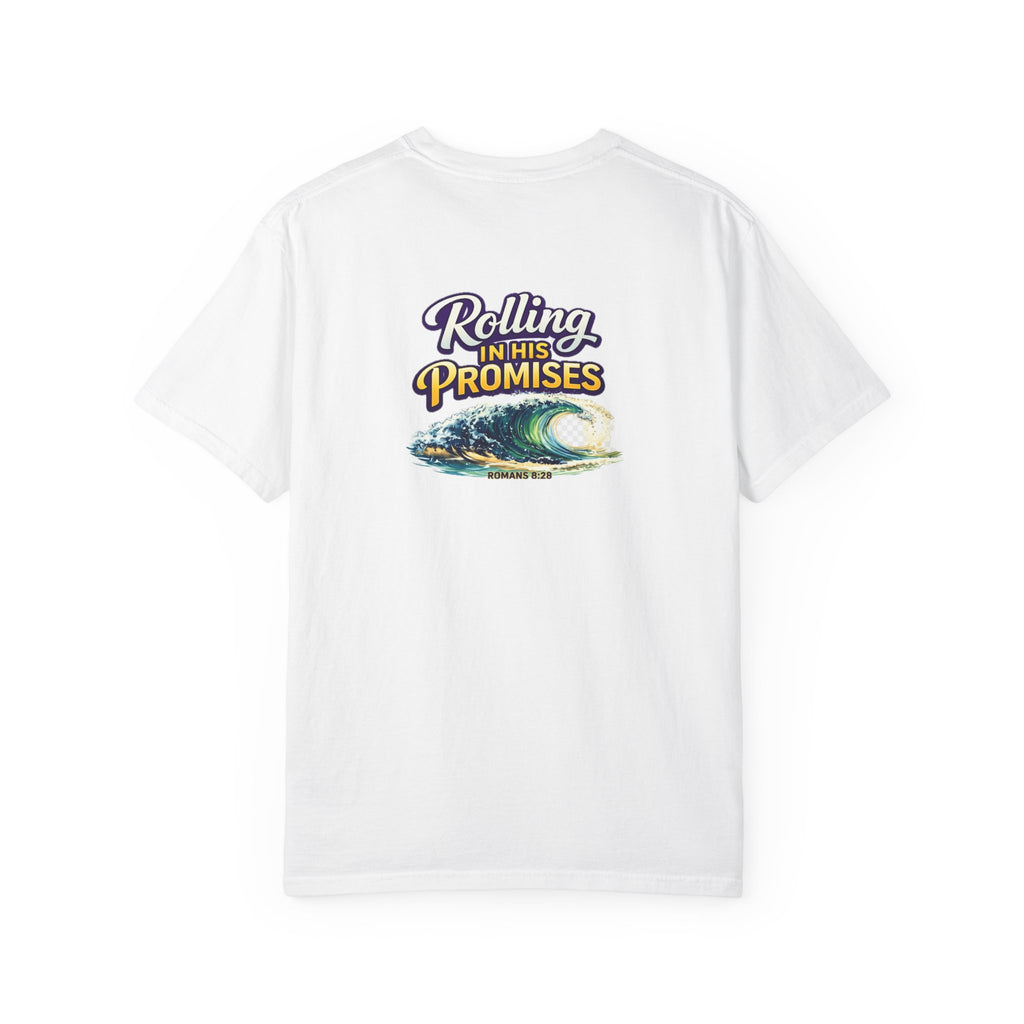 Holy Rollers Christian apparel thumbnail: Rolling in His Promises Holy Rollers T-shirt | Joyful Faith Christian Message