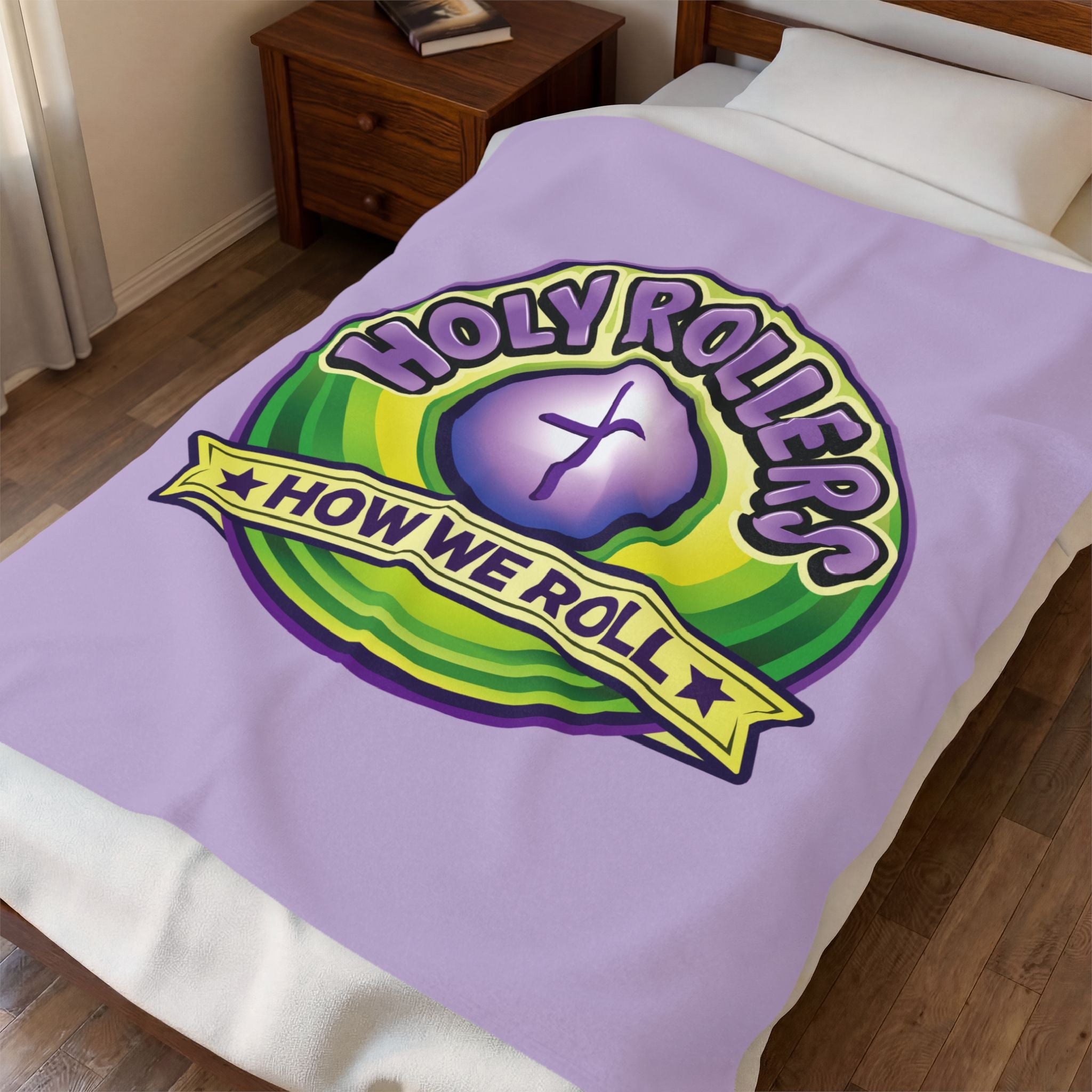 Holy Rollers Christian apparel: Holy Rollers Plush Blanket – 'How We Roll' Christian Throw