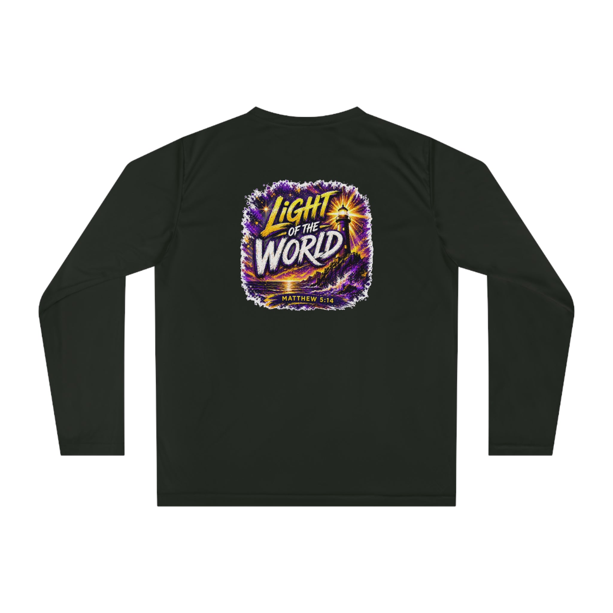 Holy Rollers Christian apparel: Holy Rollers Performance Long Sleeve — "Light of the World" Christian Shirt