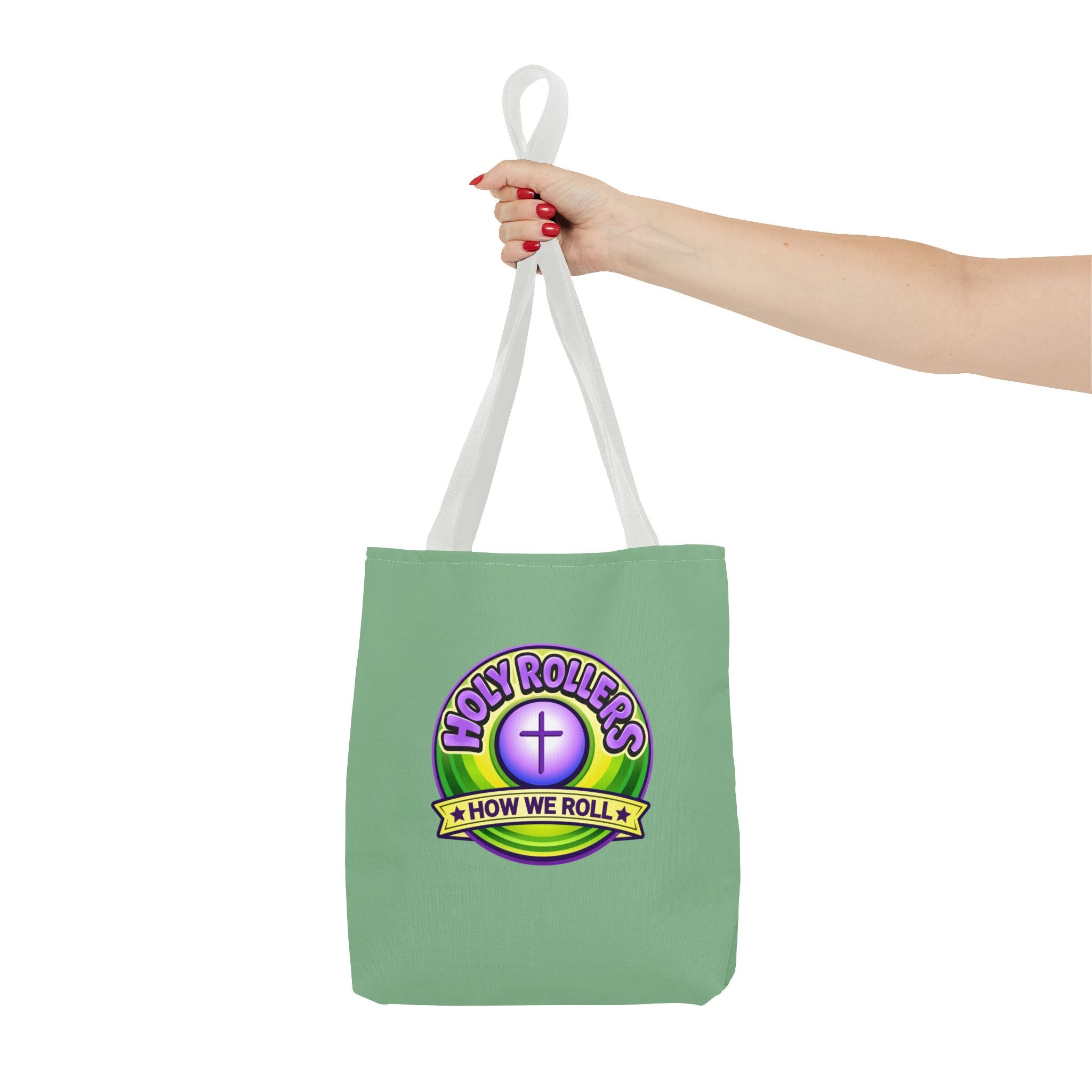 Holy Rollers Christian apparel: Christian Tote Bag — "Rolling in His Promises" / Holy Rollers Design