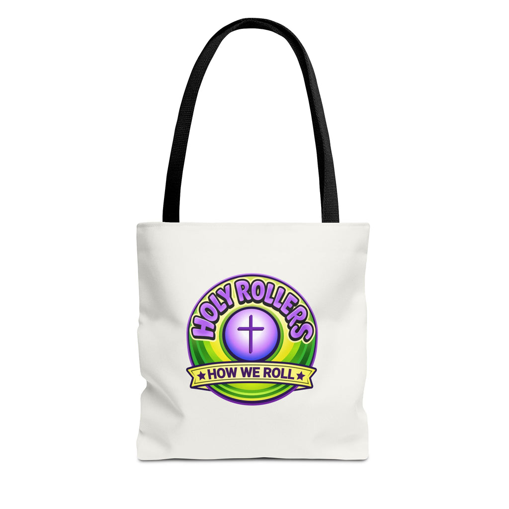 Holy Rollers Christian apparel thumbnail: Christian Tote Bag — "Walk by Faith" / "Holy Rollers" Inspirational Canvas Tote