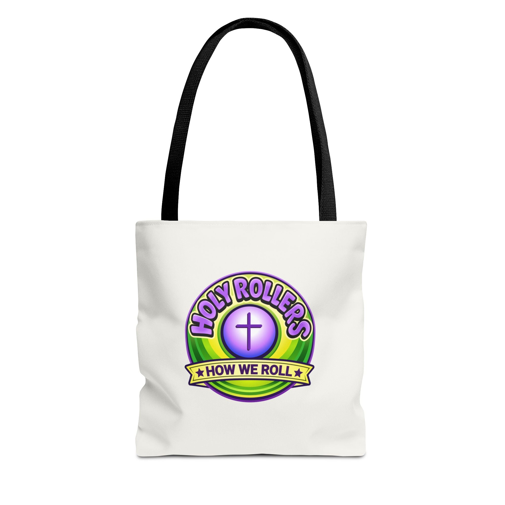 Holy Rollers Christian apparel: Christian Tote Bag — "Walk by Faith" / "Holy Rollers" Inspirational Canvas Tote