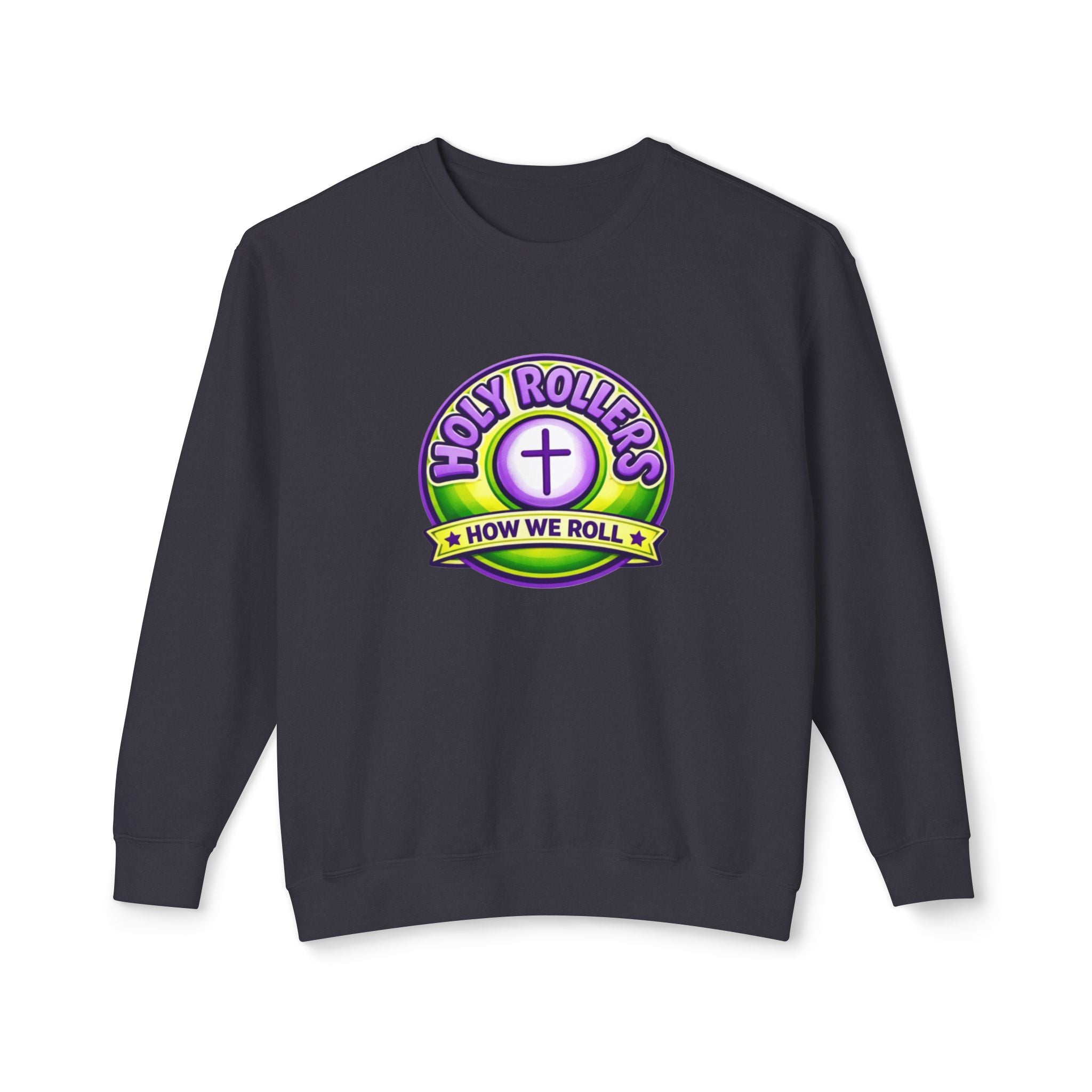 Holy Rollers Christian apparel: Holy Rollers Cross logo sweatshirt | Faith Over Fear graphic sweatshirt