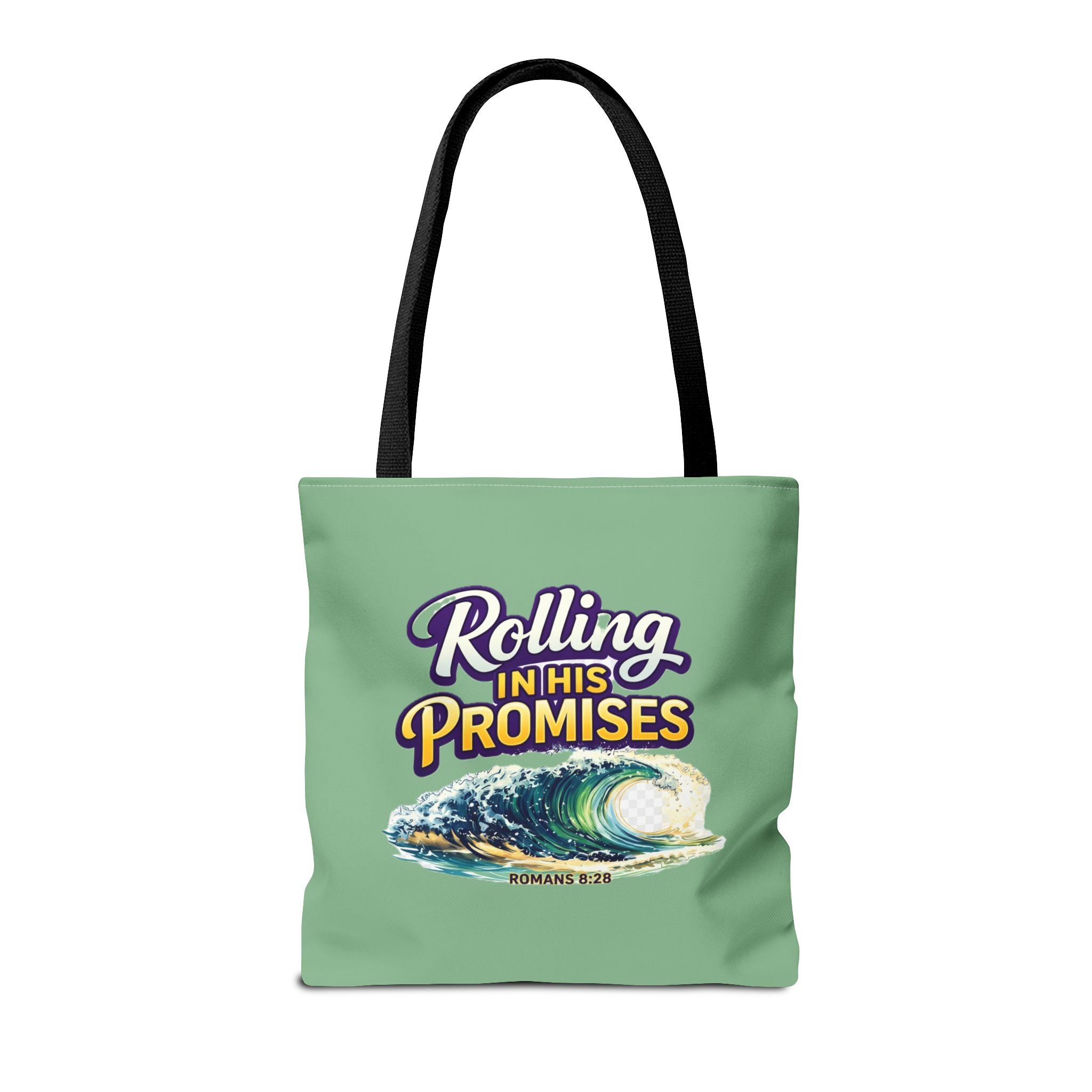 Holy Rollers Christian apparel: Christian Tote Bag — "Rolling in His Promises" / Holy Rollers Design