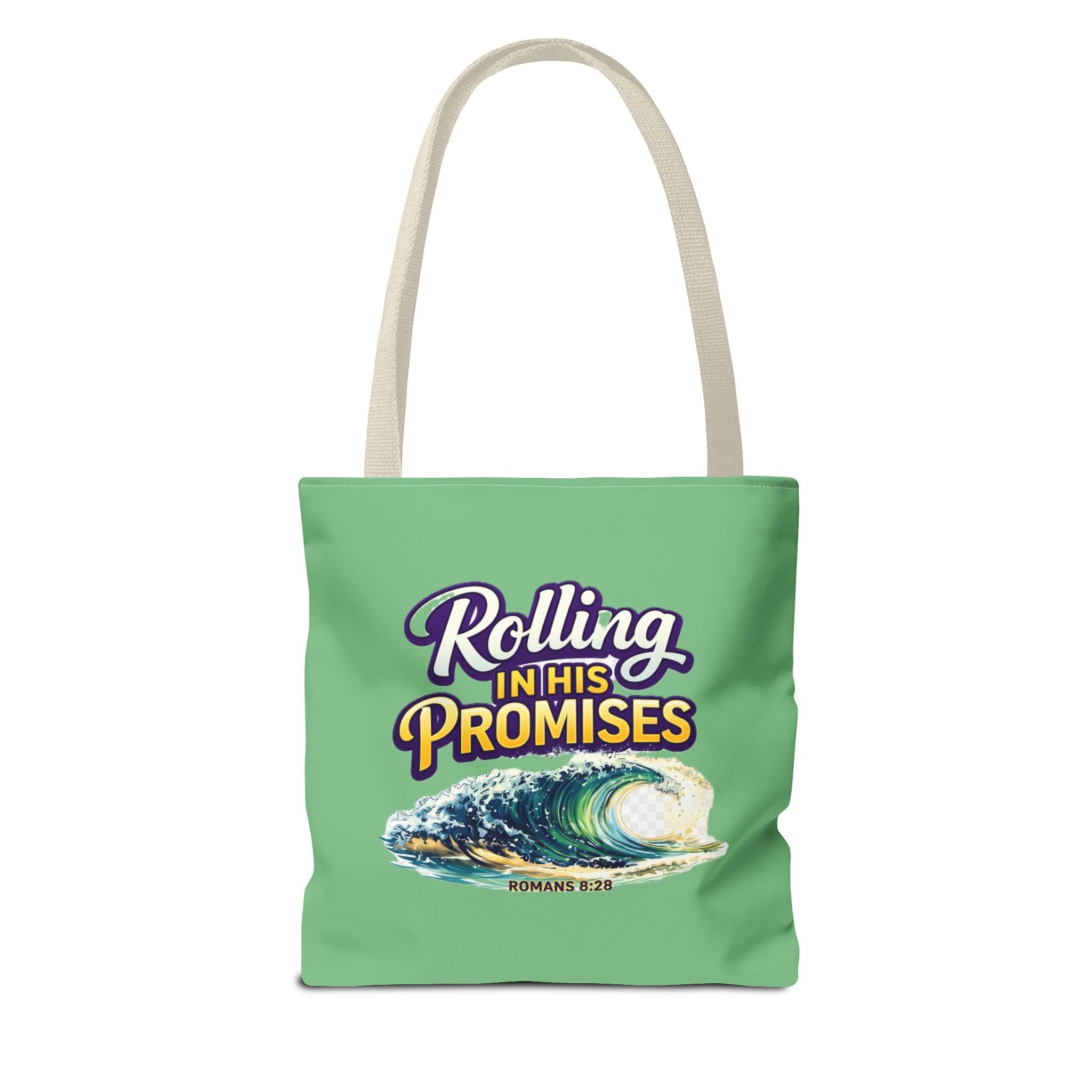 Holy Rollers Christian apparel: Christian Tote Bag — "Rolling in His Promises" / Holy Rollers Design