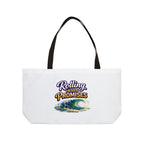 Holy Rollers Weekender Tote Bag | Rolling in His Promises Scripture Wave