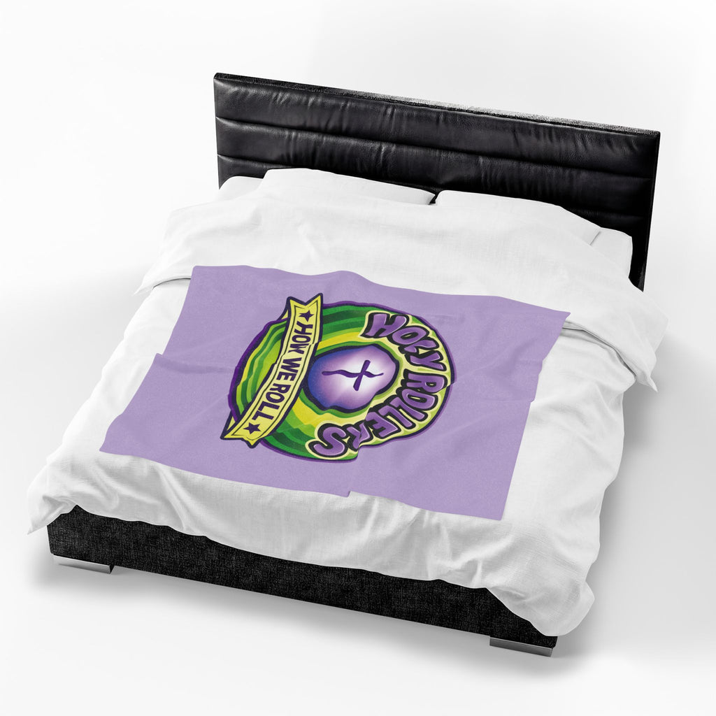 Holy Rollers Christian apparel thumbnail: Holy Rollers Plush Blanket – 'How We Roll' Christian Throw