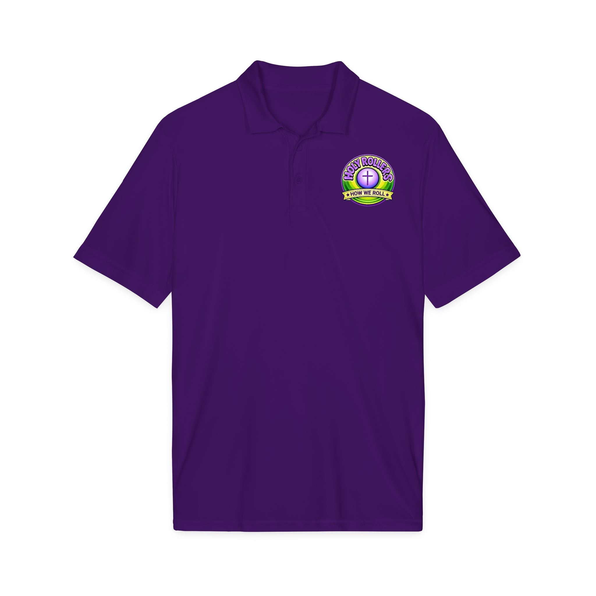Holy Rollers Christian apparel: Holy Roller Cross logo Polo | Embroidered Church Club Shirt
