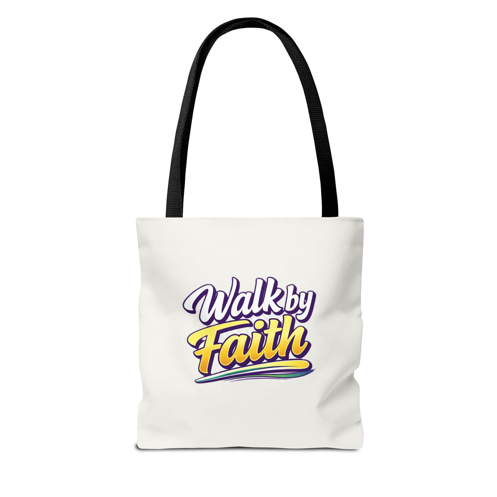 Holy Rollers Christian apparel thumbnail: Christian Tote Bag — "Walk by Faith" / "Holy Rollers" Inspirational Canvas Tote