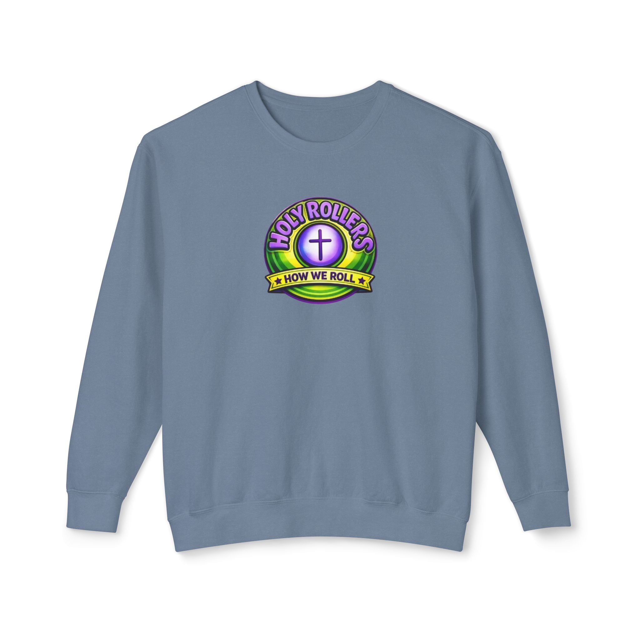 Holy Rollers Christian apparel: Holy Rollers Cross logo sweatshirt | Faith Over Fear graphic sweatshirt
