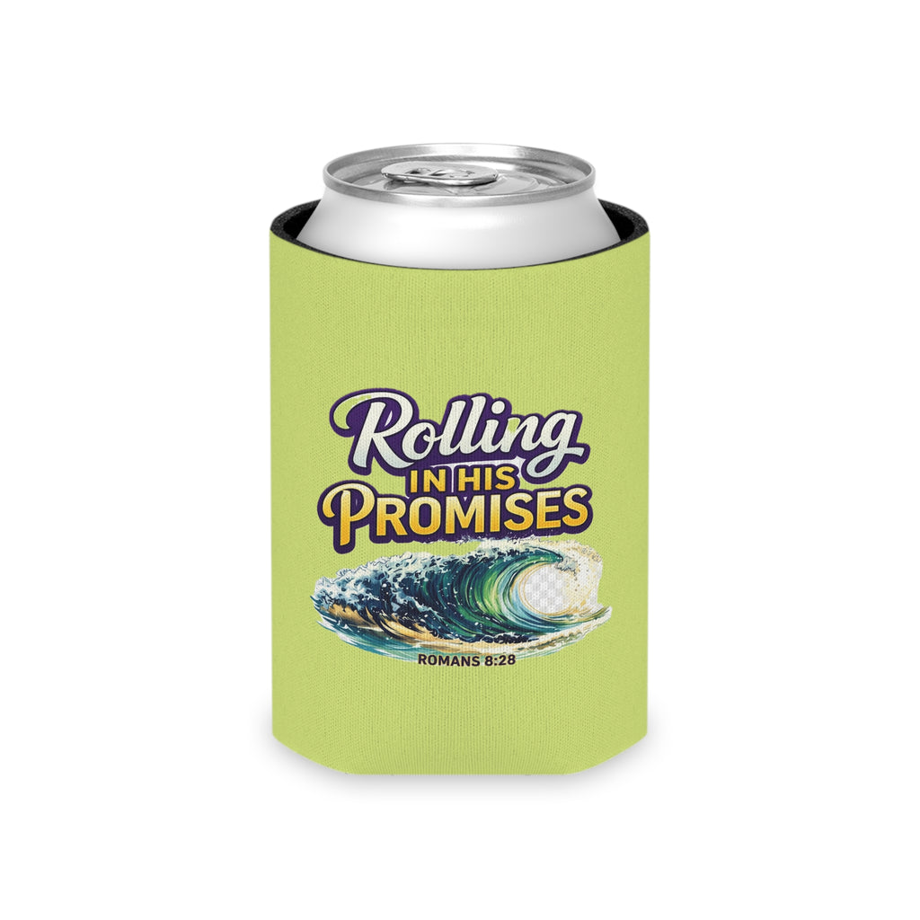Holy Rollers Christian apparel thumbnail: Christian Can Cooler — “Holy Rollers” & “Rolling in His Promises” Can Koozie