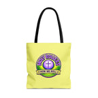 Christian Tote Bag — "Saved By Grace" / "Holy Rollers" Inspirational All-Over Print