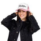 Holy Rollers Foam Trucker Hat | Script Logo, Colored Visor & Mesh on White