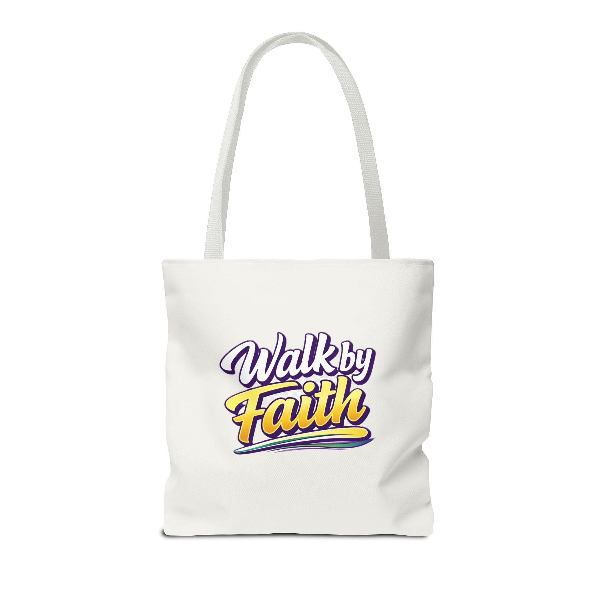 Holy Rollers Christian apparel: Christian Tote Bag — "Walk by Faith" / "Holy Rollers" Inspirational Canvas Tote