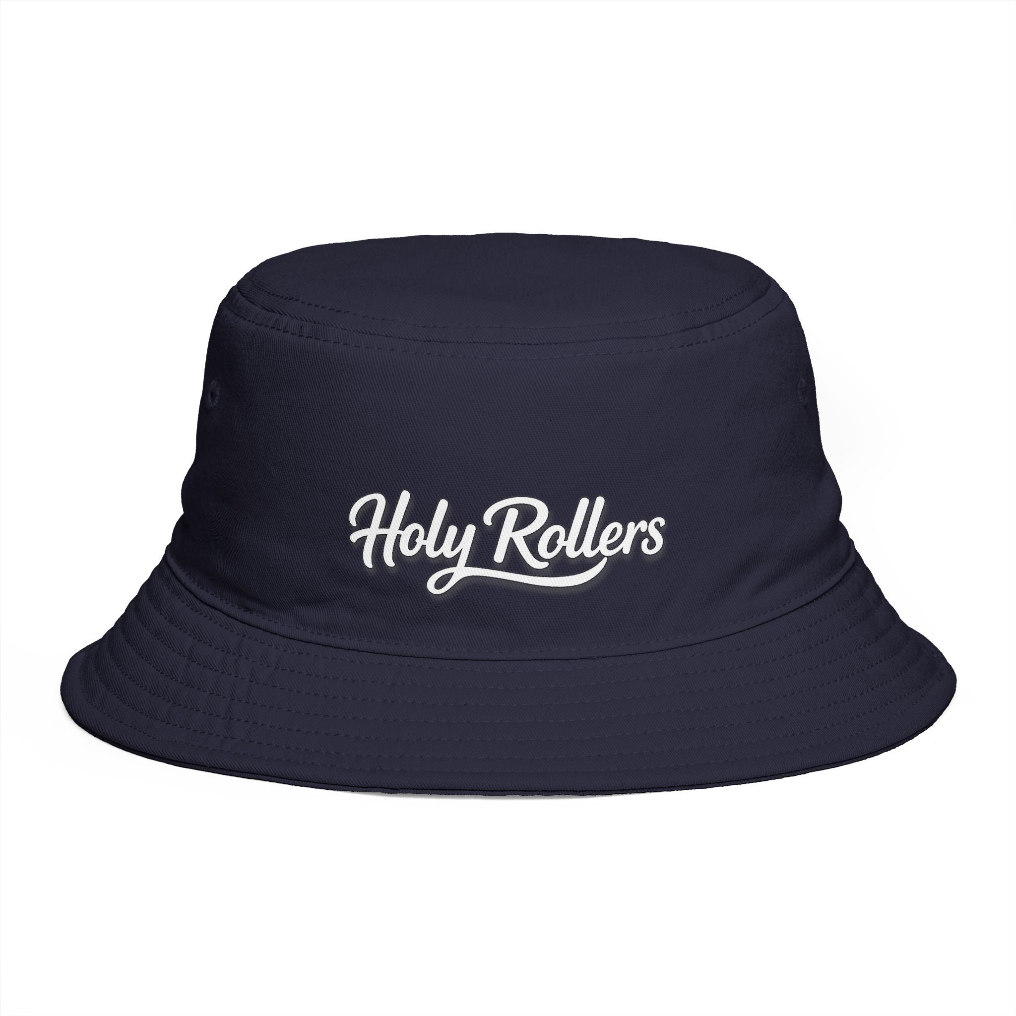 Holy Rollers Christian apparel: Holy Rollers Embroidered Bucket Hat — Brown Casual Faith-Inspired Sun Hat