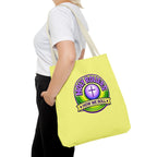 Christian Tote Bag — "Saved By Grace" / "Holy Rollers" Inspirational All-Over Print