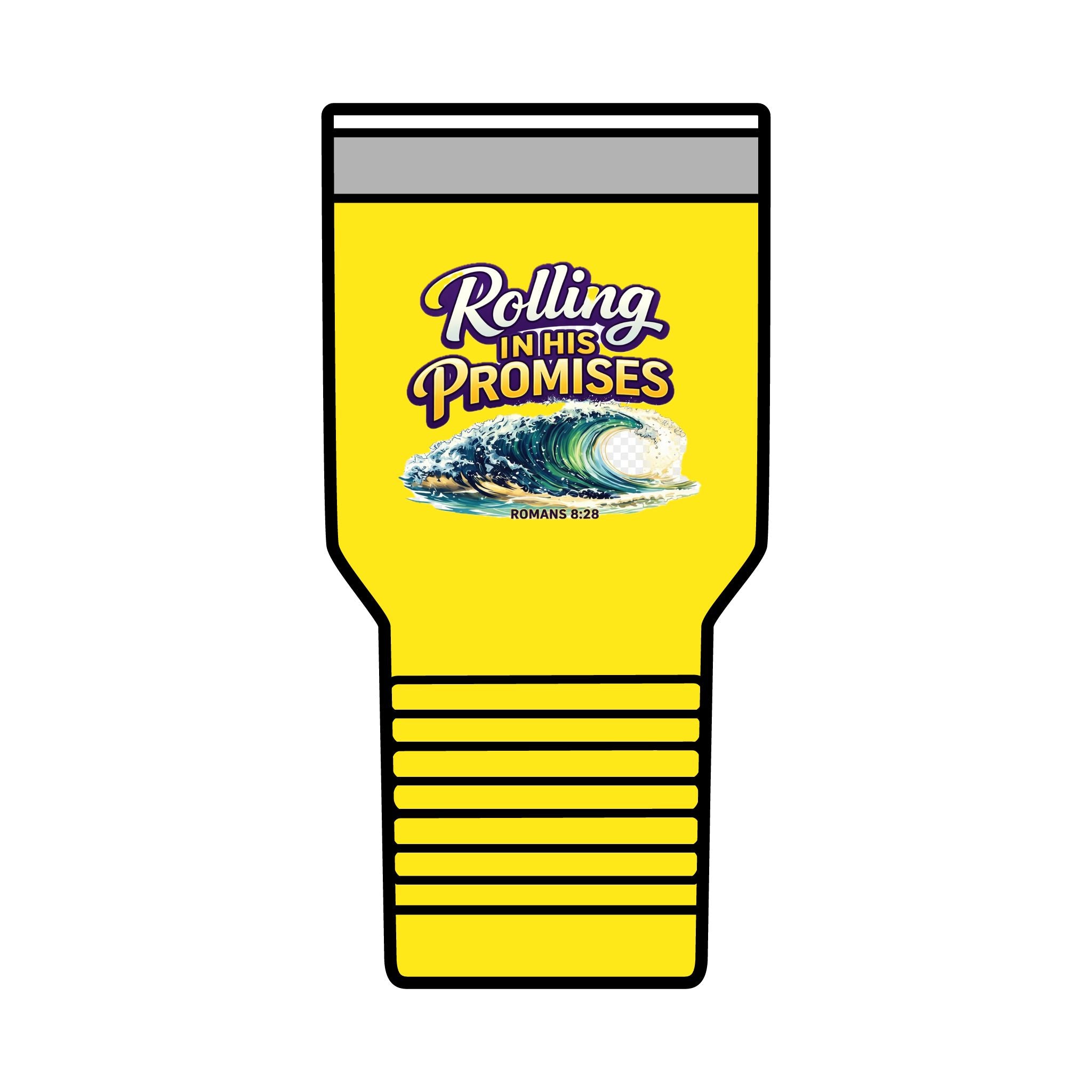 Holy Rollers Christian apparel: Holy Rollers cross logo Insulated Tumbler | Rolling in His Promises wave design Tumbler