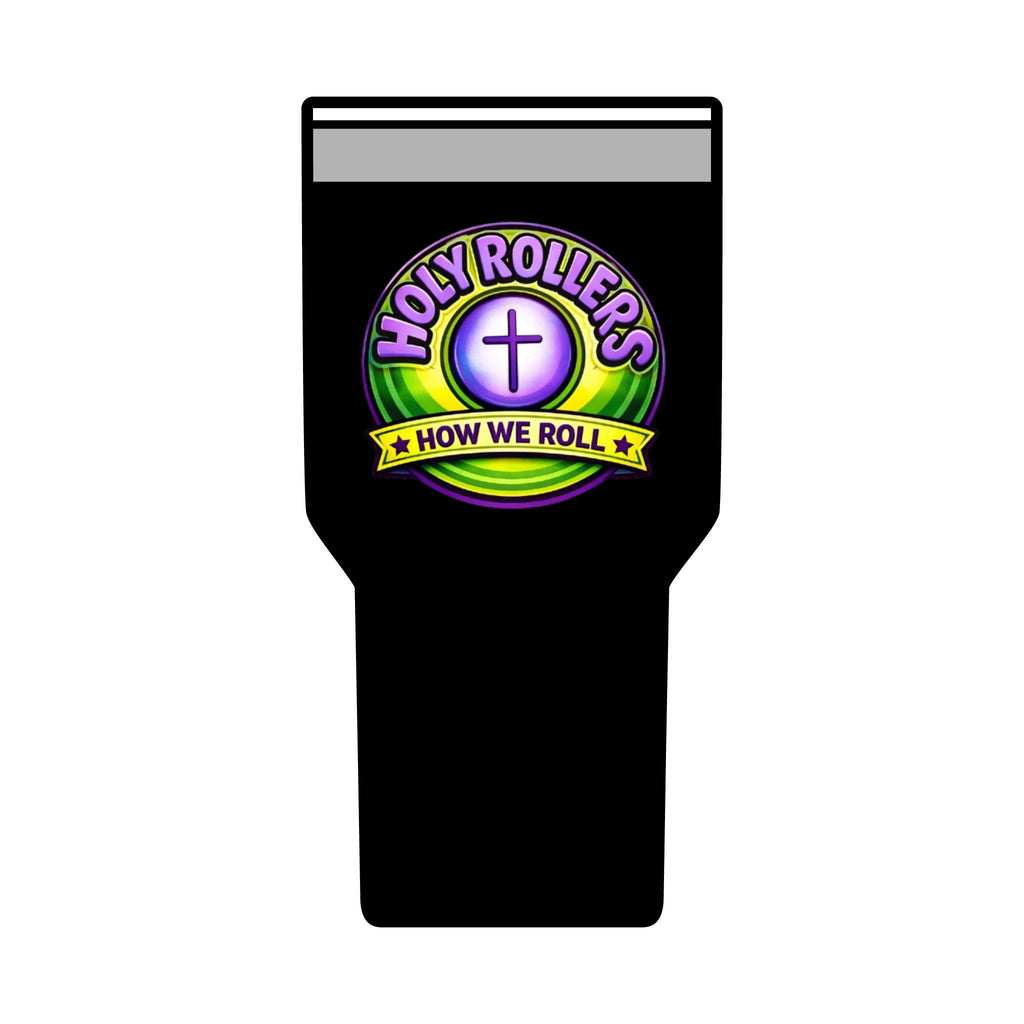 Holy Rollers Christian apparel thumbnail: Holy Rollers cross logo Insulated Tumbler | Walk by Faith design Tumbler