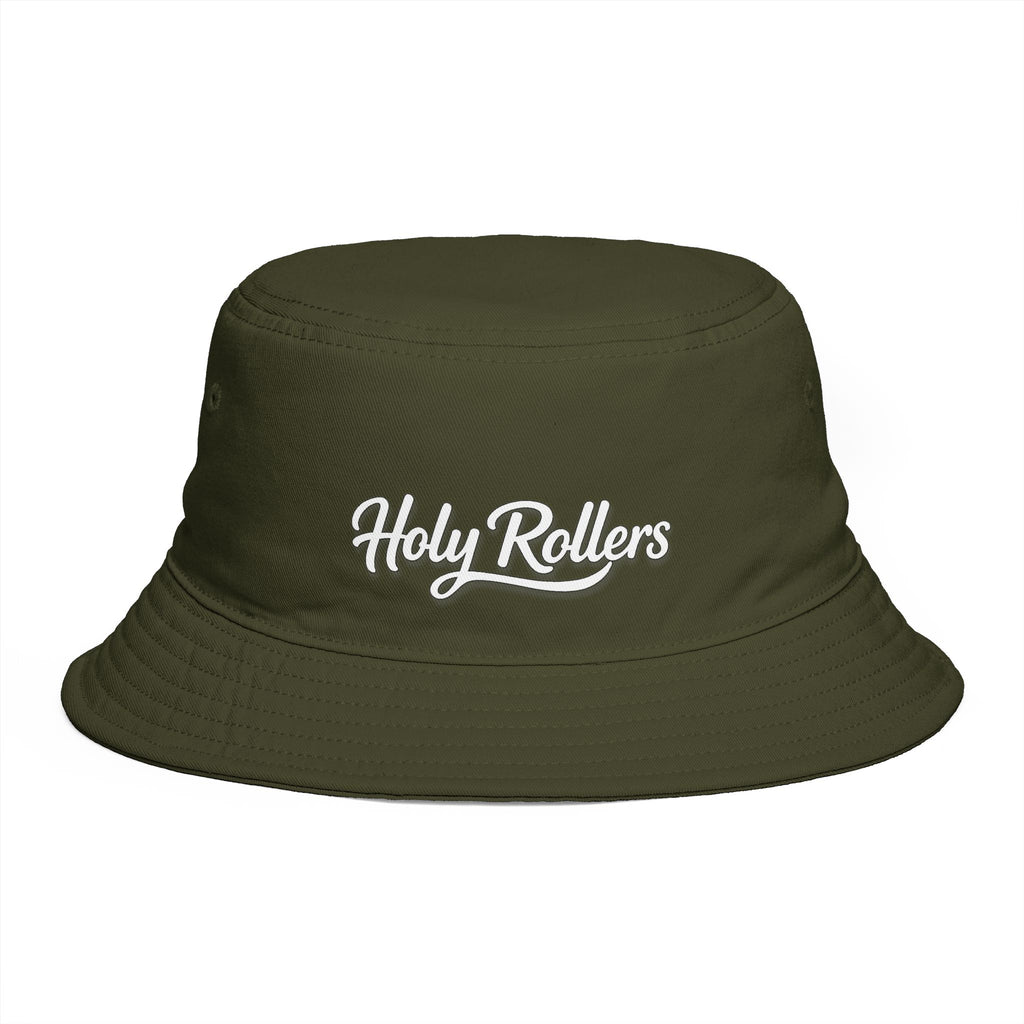 Holy Rollers Christian apparel thumbnail: Holy Rollers Embroidered Bucket Hat — Brown Casual Faith-Inspired Sun Hat