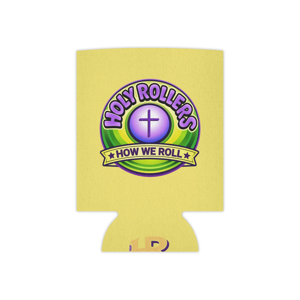 Holy Rollers Christian apparel thumbnail: Christian Can Cooler — “Holy Rollers” & “Be Strong & Courageous” Can Koozie