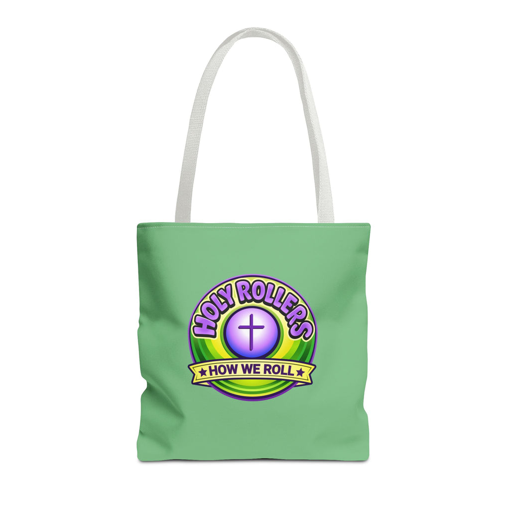 Holy Rollers Christian apparel thumbnail: Christian Tote Bag — "Rolling in His Promises" / Holy Rollers Design