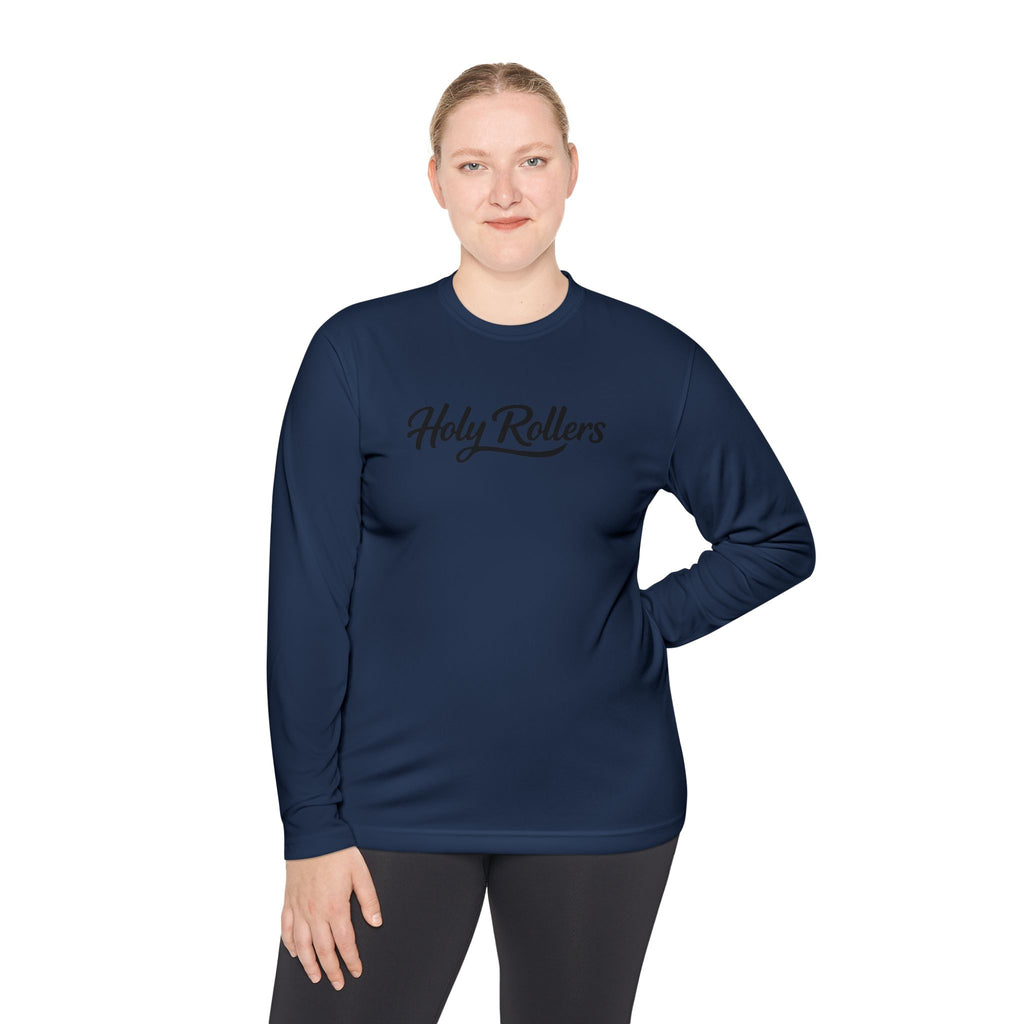 Holy Rollers Christian apparel thumbnail: Holy Rollers graphic long sleeve tee | Walk by Faith design