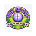 Car Magnet — “Holy Rollers: How We Roll” Christian Cross Vinyl Sticker