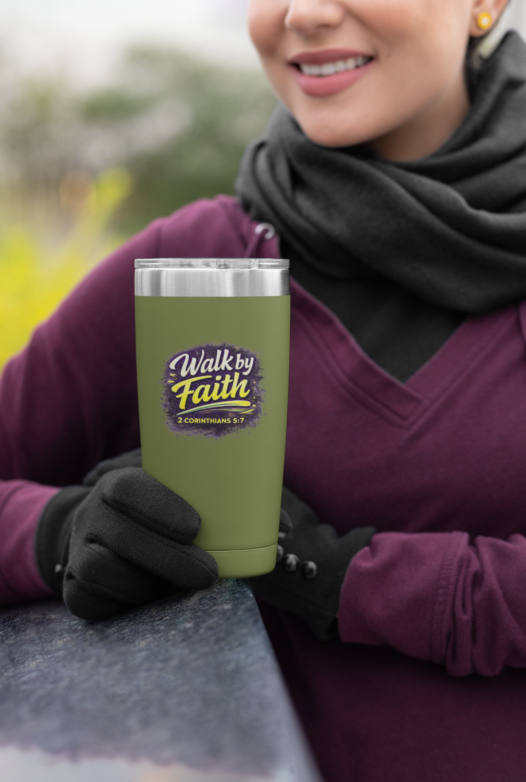 Holy Rollers Christian apparel thumbnail: Holy Rollers cross logo Insulated Tumbler | Walk by Faith design Tumbler