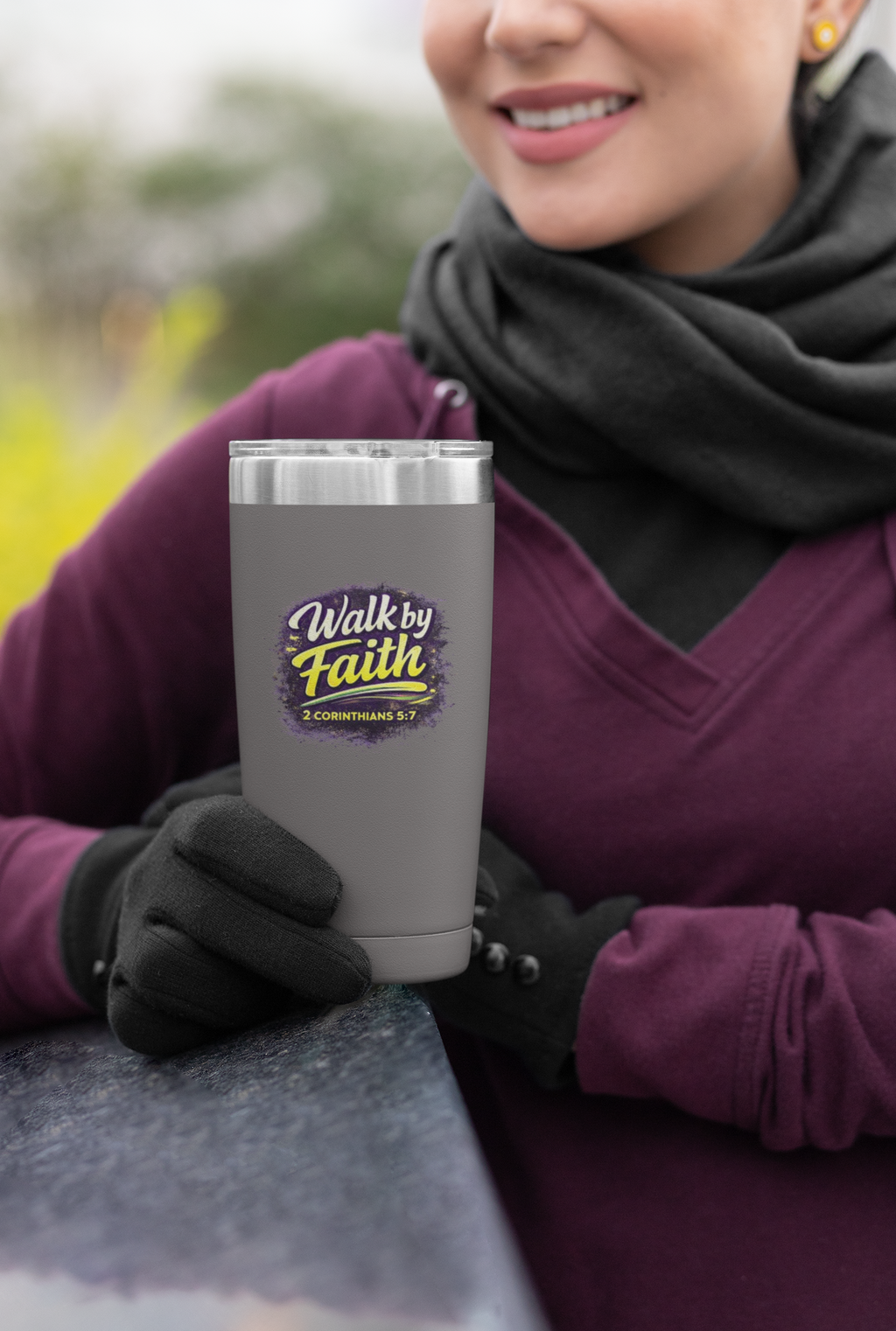 Holy Rollers Christian apparel thumbnail: Holy Rollers cross logo Insulated Tumbler | Walk by Faith design Tumbler
