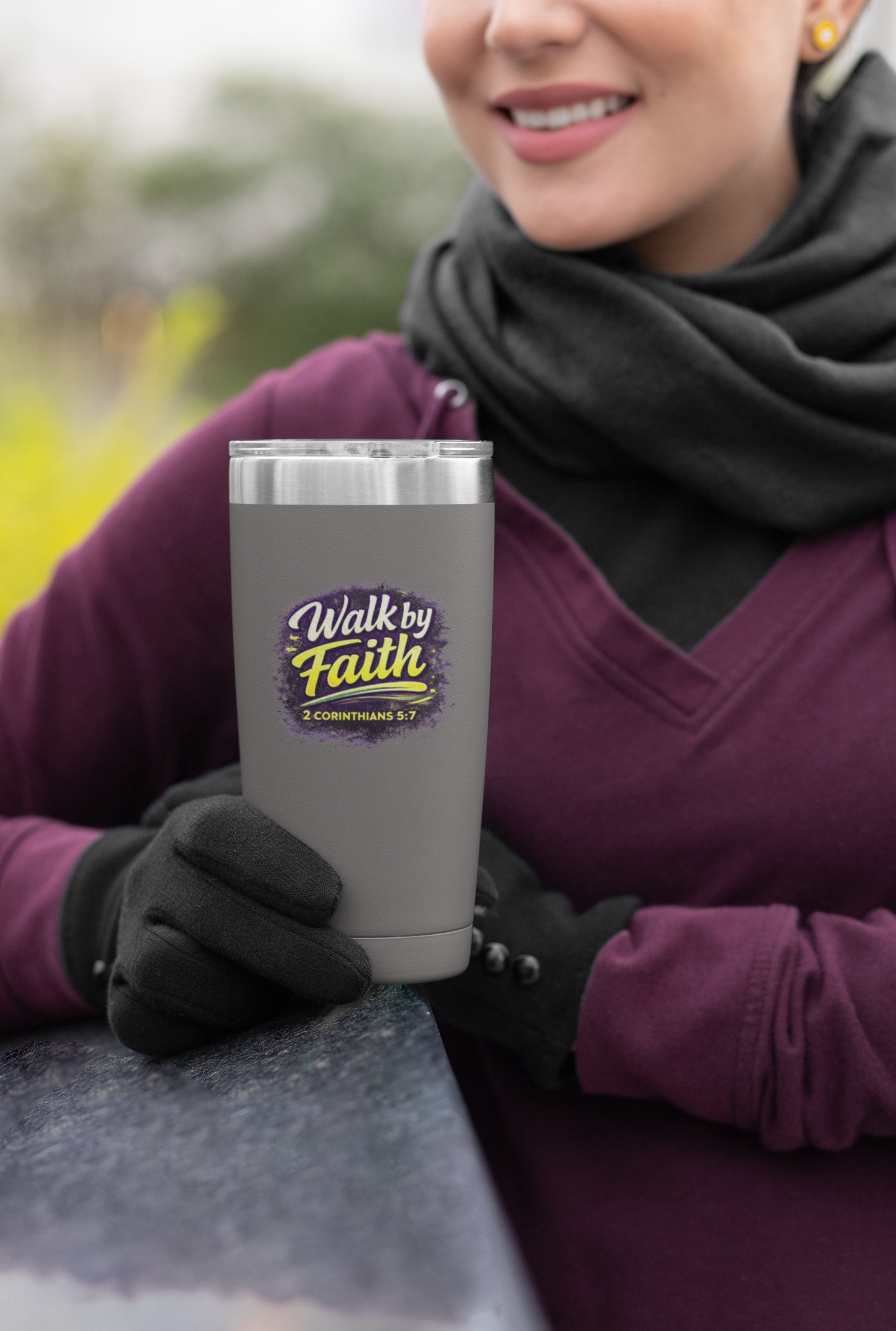 Holy Rollers Christian apparel: Holy Rollers cross logo Insulated Tumbler | Walk by Faith design Tumbler