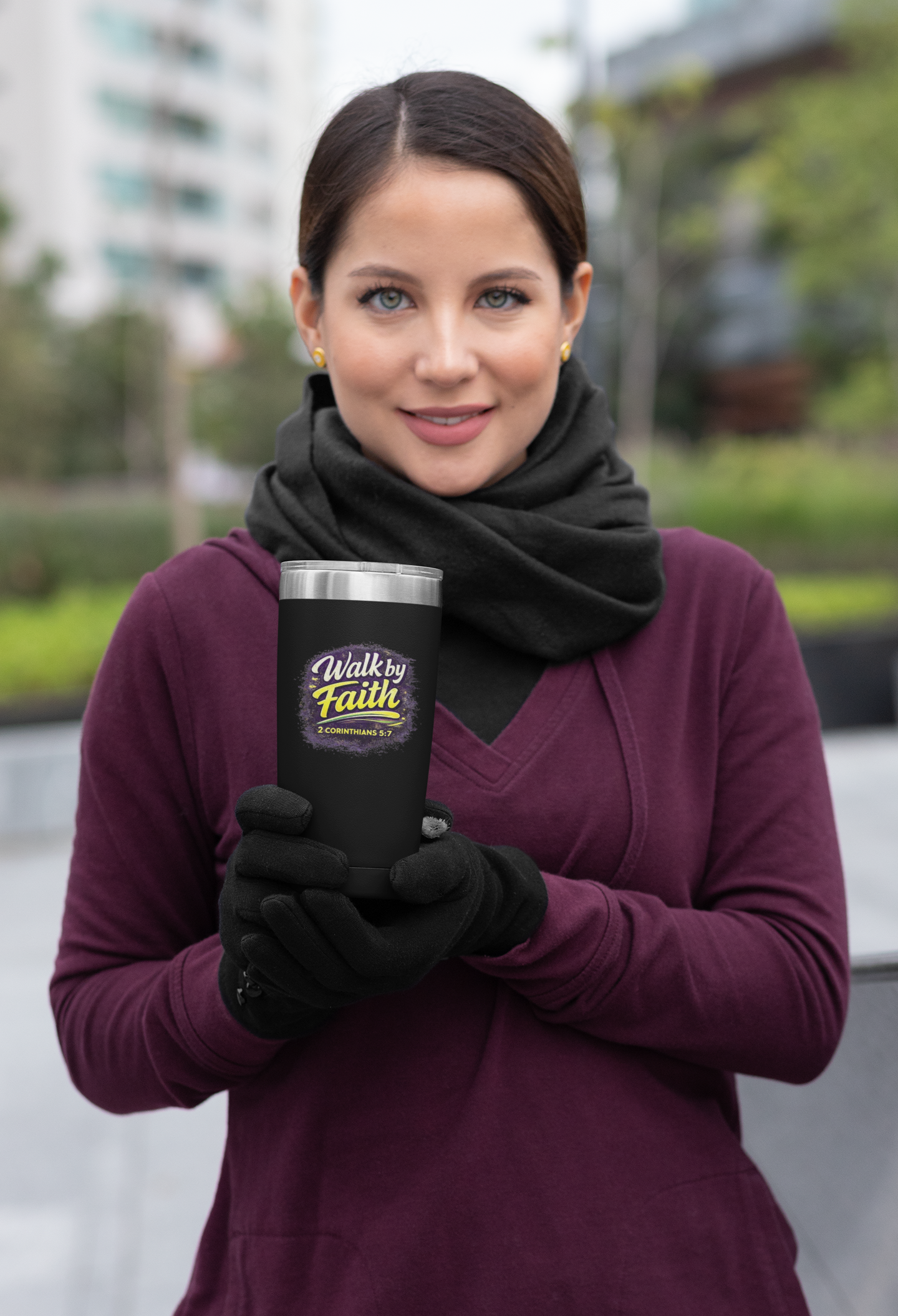 Holy Rollers Christian apparel: Holy Rollers cross logo Insulated Tumbler | Walk by Faith design Tumbler