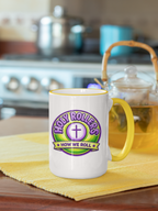 Holy Roller "Faith Over Fear" Logo Mug | Accent Rim & Handle