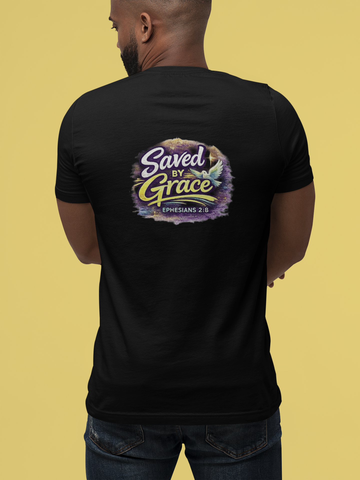 Holy Rollers Christian apparel: Saved by Grace Holy Rollers T-Shirt | Uplifted Confident Joyful Faith Tee