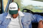 Holy Rollers Foam Trucker Hat | Script Logo, Colored Visor & Mesh on White