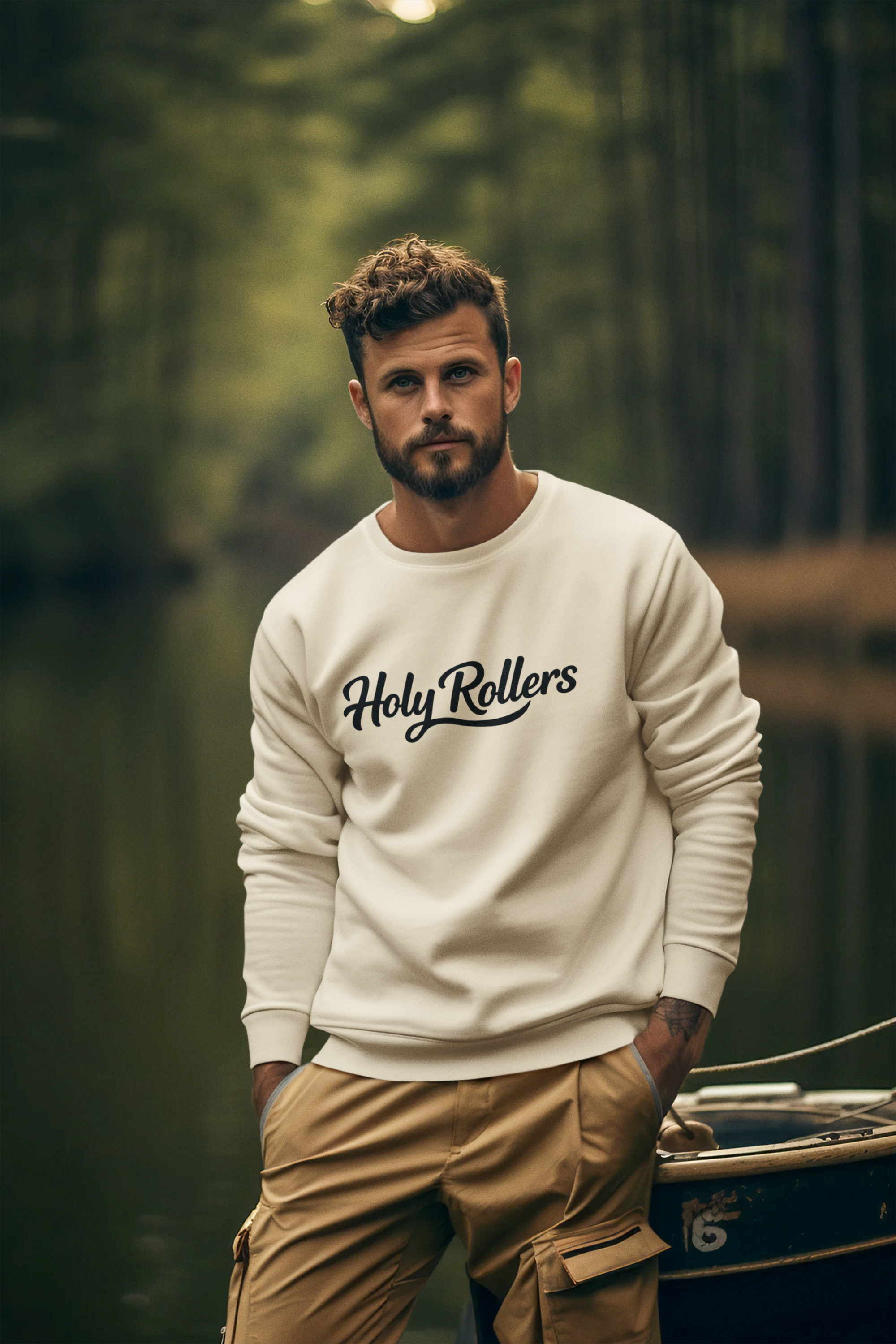 Holy Rollers Christian apparel: Holy Rollers Sweatshirt — "Made for the Tide, Called for the Kingdom" Christian Crewneck