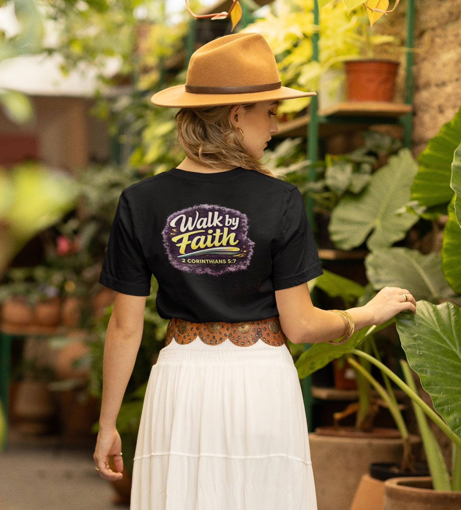 Holy Rollers Christian apparel: Walk by Faith Holy Rollers T-Shirt | Uplifted Confident Joyful Faith Tee