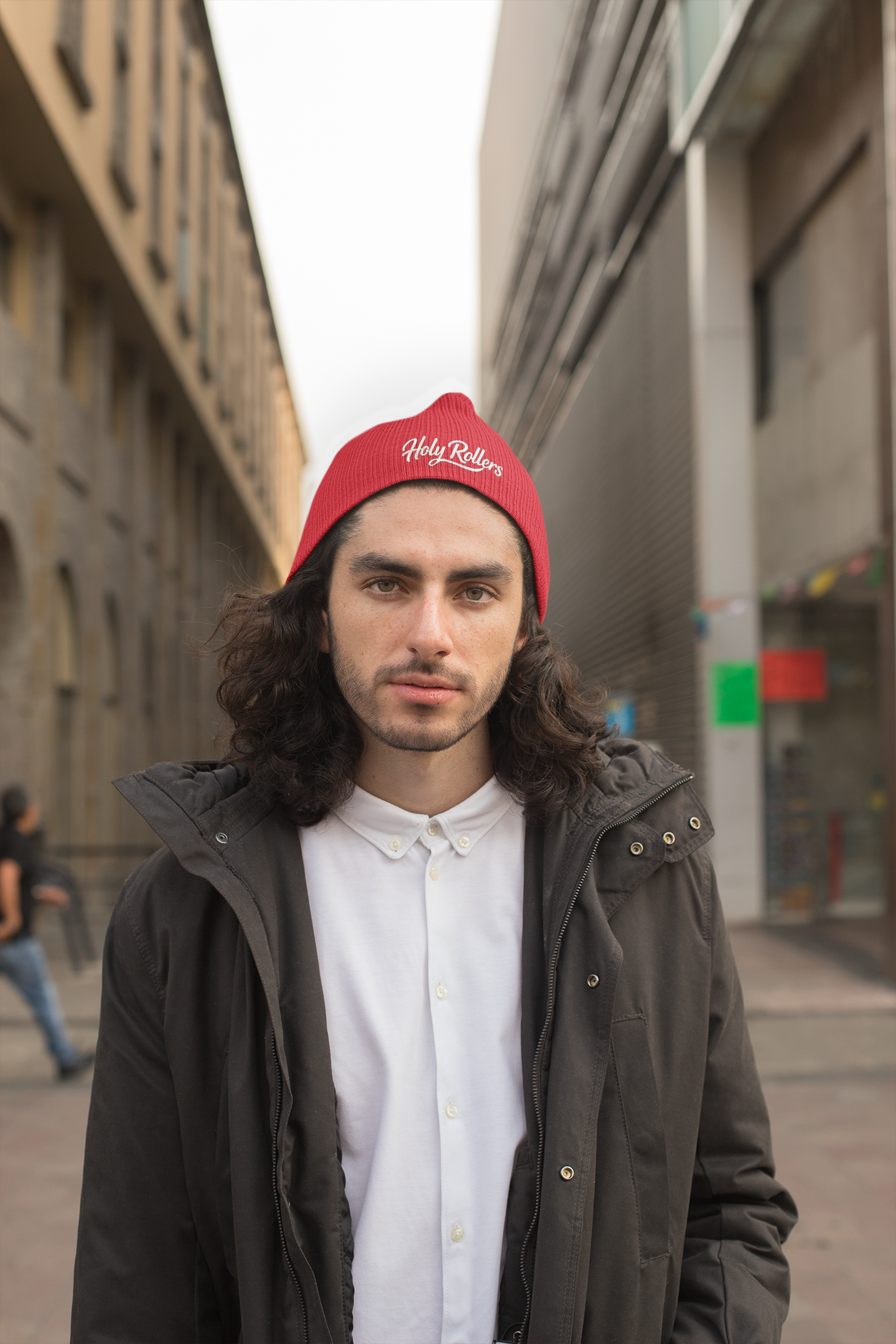 Holy Rollers Christian apparel: Embroidered 'Holy Rollers' Knit Beanie — Cozy Script  Hat