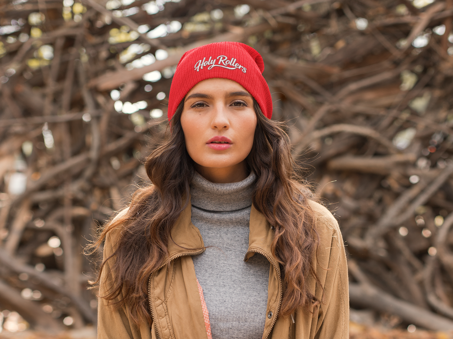 Holy Rollers Christian apparel: Embroidered 'Holy Rollers' Knit Beanie — Cozy Script  Hat