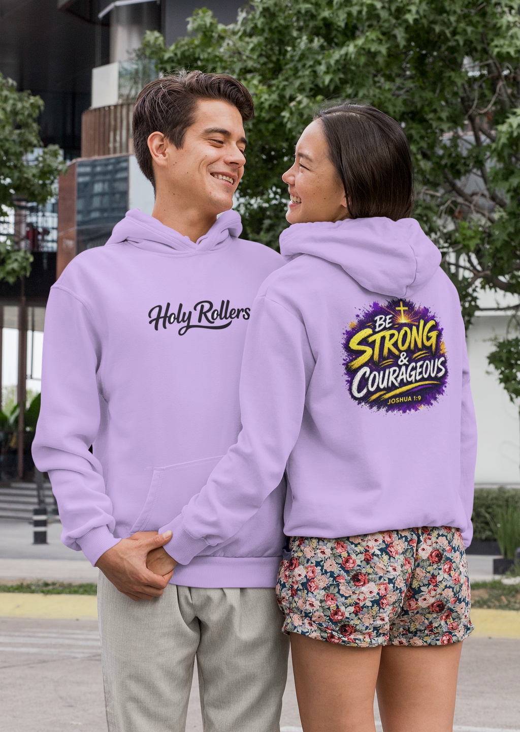Holy Rollers Christian apparel thumbnail: Copy of  Holy Rollers Hoodie | Be Strong and Courageous